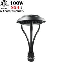 SAA ETL DLC CE 5 years warranty dusk to dawn photocell sensor garden lighting post top light led yard 60w 80w 100w 120w 150w